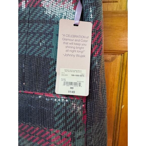 Johnny Wujek for JCPenney Plaid Sequin Blazer Jacket – Size Medium Retail $149 - Picture 9 of 11